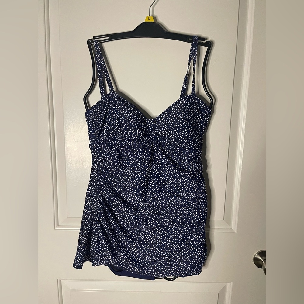 Navy Blue Polka Dot Dress,shore shapes swimmers
 14 P2P